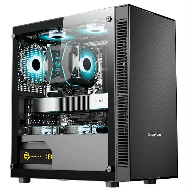Kissee Technology Gaming PC core i7 CPU With 16G RAM 256G SSD HD4600 ATX/ITX/M-ATX full view side panel Temper Glass Front pc gamer