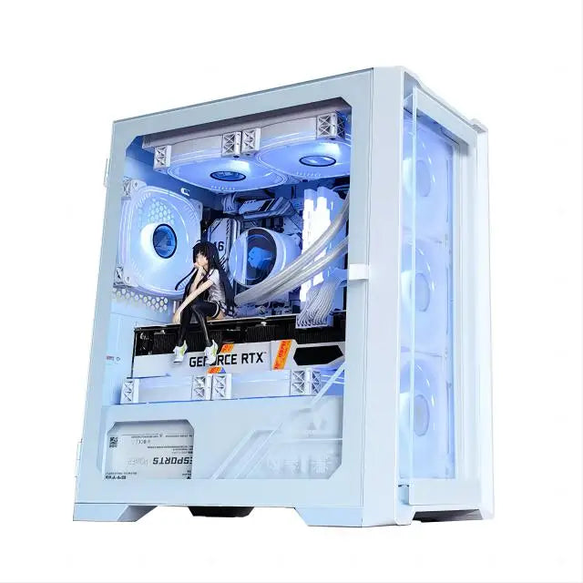Kissee Technology Gaming PC core i7 CPU With 16G RAM 256G SSD HD4600 ATX/ITX/M-ATX full view side panel Temper Glass Front pc gamer