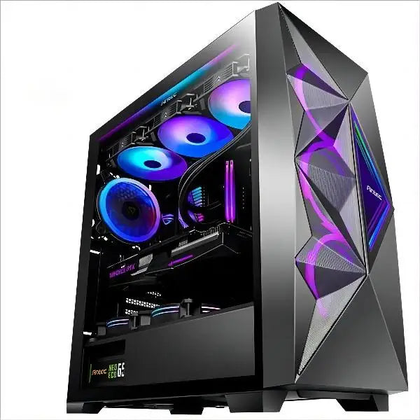 Kissee Technology Gaming PC core i7 CPU With 16G RAM 256G SSD HD4600 ATX/ITX/M-ATX full view side panel Temper Glass Front pc gamer