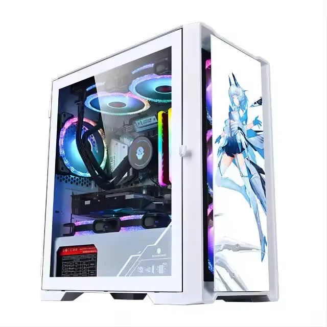 Kissee Technology Gaming PC core i7 CPU With 16G RAM 256G SSD HD4600 ATX/ITX/M-ATX full view side panel Temper Glass Front pc gamer