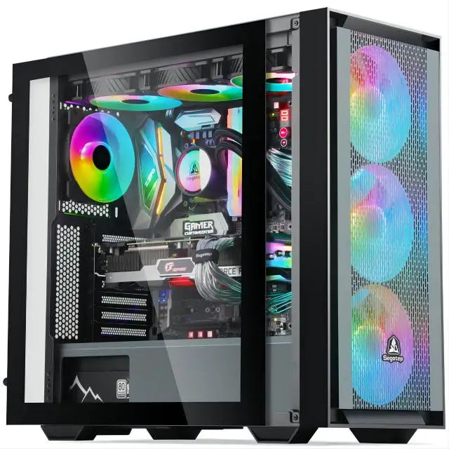 Kissee Technology Gaming PC core i7 CPU With 16G RAM 256G SSD HD4600 ATX/ITX/M-ATX full view side panel Temper Glass Front pc gamer